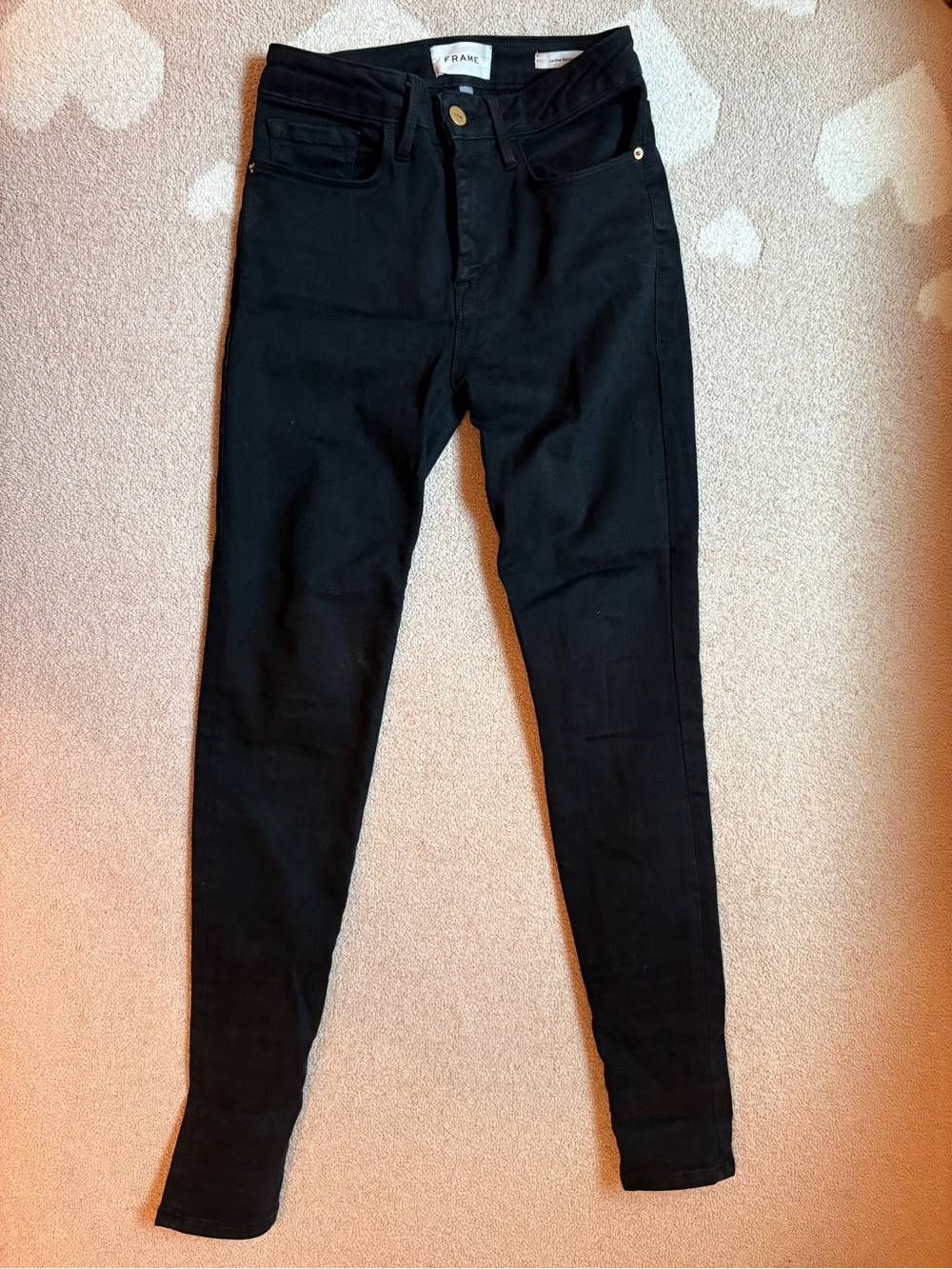 Frame Denim Black Skinny High-Rise Jeans